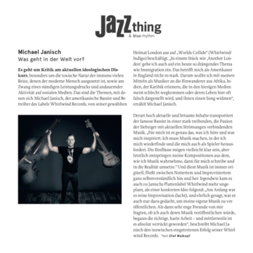Jazz Thing Germany MJ feature for 'World's Collide'